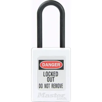 Visací zámek HAPPY END Nevodivý zámek s tenkým okem, bílá, 1 ks - BM S329