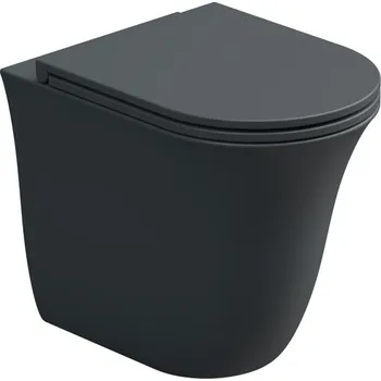Klozet WC mísa stojící Flut, rimless, keramická, ebano matná, FLWC01028FI