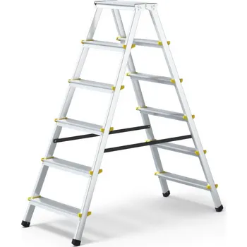Schůdek J.A.D. Tools Schůdky oboustranné hliníkové 2×6 příček, nosnost 150kg, PROFI, J.A.D TOOLS
