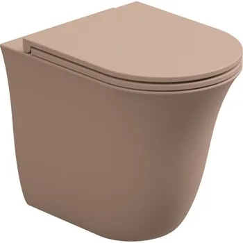 Klozet WC mísa stojící Flut, rimless, keramická, cipria matná, FLWC01032FI