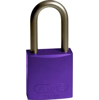 Visací zámek HAPPY END Hliníkové zámky s 38 mm okem, fialová, 6 ks - BY C6BFE