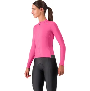 cyklistický dres CASTELLI Cyklistický dres s dlouhým rukávem zimní - ESPRESSO THERMAL W - růžová