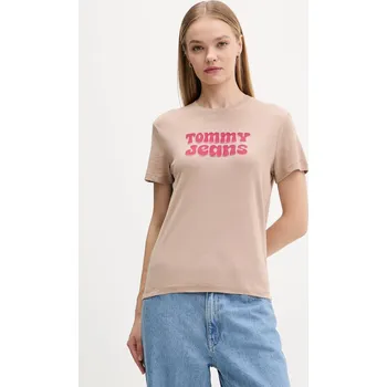 Pánské oblečení Tričko Tommy Jeans DW0DW21956 hnědá 84X, vel. XL