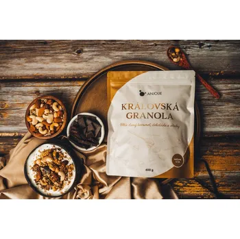 Přírodní produkt Královská granola - Mix slaný karamel, čokoláda a ořechy