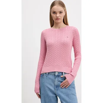 Dámský svetr Bavlněný svetr Tommy Jeans DW0DW22165 růžová 34X, vel. M
