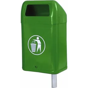 Venkovní odpadkový koš Venkovní odpadkový koš se spodním výsypem se zámkem bez stojny zelený