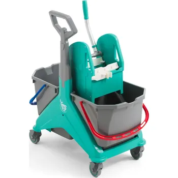 Úklidový vozík HAPPY END Plastový úklidový vozík se dvěma kbelíky a pákovým ždímačem - UV 6162
