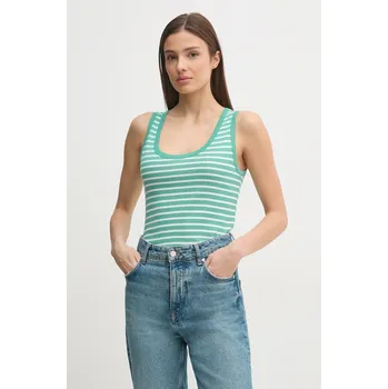 Bavlněný top United Colors of Benetton tyrkysová barva, 30YSDH010 66X, vel. XS