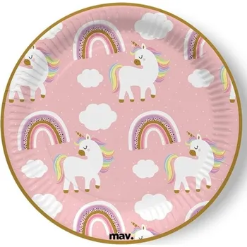 Talíř Grabo Talíře papírové Kouzelný den s jednorožcem 22,7 cm 8 ks