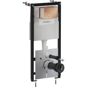 WC sada Omnires Eco Flush Set Strongframe + Minimal podomítkový wc modul se splachovacím tlačítkem pro závěsnou mísu STFWCECO1MRCP