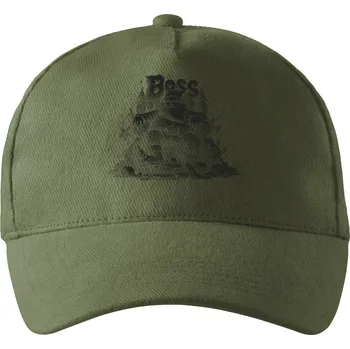 Pánské tričko Santa Boss, černý tisk - Kšiltovka, čepice 5P - nastavitelná