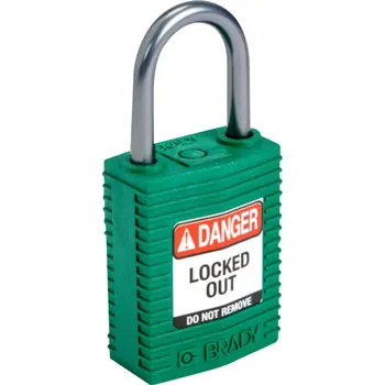 Visací zámek HAPPY END Nylonový zámek s hliníkovým okem SafeKey kompakt,zelená,1 ks - BY 25266/1