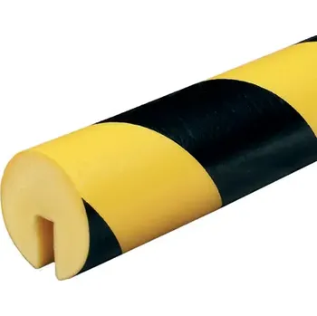 Stavební profil HAPPY END Varovný a ochranný profil 3, černá / žlutá, Ø 4 cm × 500 cm - DP 10021