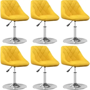 Jídelní židle OMAXI Otočné jídelní židle 6 ks hořčicově žluté samet 753040