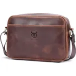 Bullcaptain kožená taška Fidel Crazy Horse Hnědá 3L