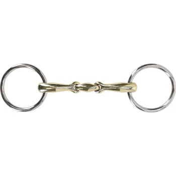 Udidlo pro koně QHP Udidlo stihlové dvakrát lomené Anatomical QHP, 14 mm, argentan 13,5 cm