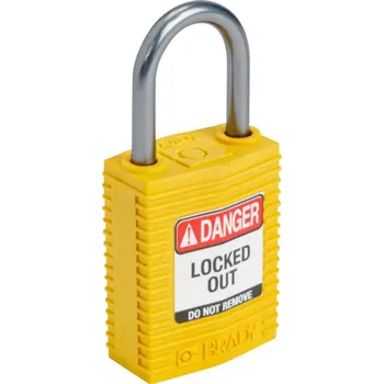 Visací zámek HAPPY END Nylonový zámek s hliníkovým okem SafeKey kompakt,žlutá,1 ks - BY 25265/1