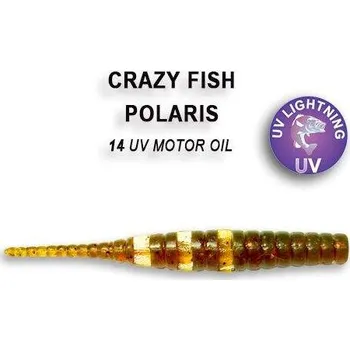 Umělá nástraha Gumová nástraha Crazy Fish Polaris 4,5cm 14 Motor oil (8ks)