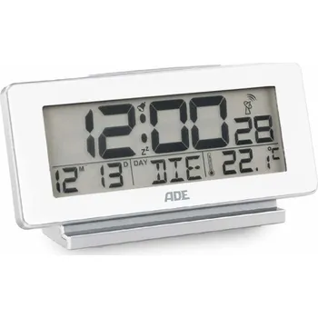 Hodiny ADE – elektrický budík s kalendářem a teploměrem 12,5 x 4 x 8,5 cm bílý