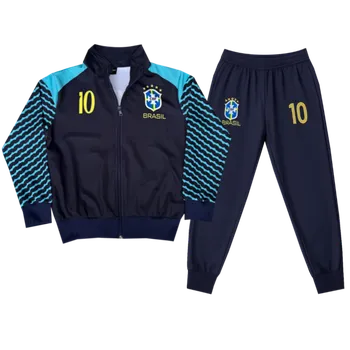 Chlapecká mikina Numberoplus Dětská fotbalová tepláková souprava Brazílie - Neymar JR10 Velikost: 10-let (vel.134)