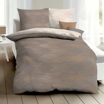 Povlečení Kaeppel | Povlečení Mako satén Ikat nugát, 140x200, 70x90