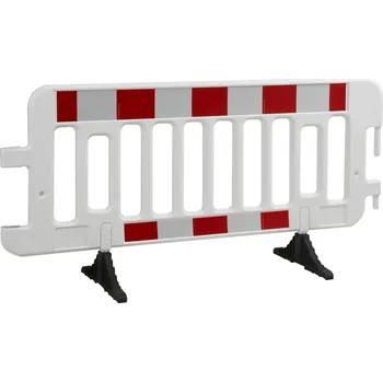 Popelnice HAPPY END Mobilní plastové zábradlí, bílá / červená, 200 cm × 100 cm - DP 4E21