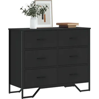 Komoda OMAXI Komoda černá 91 x 35,5 x 74,5 cm kompozitní dřevo 834684