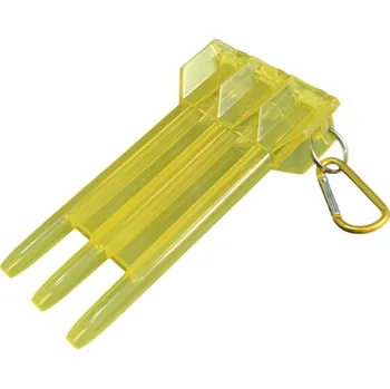 Průhledná plastová krabička na šipky 17x8,5 cm odolné pouzdro s klíčenkou pro měkké hroty a šípy do 7 mm přenosné příslušenství na šipky žlutá