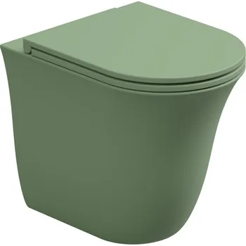 Klozet WC mísa stojící Flut, rimless, keramická, salvia matná, FLWC01031FI