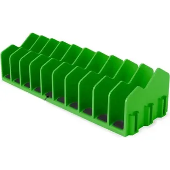 Autodílna Organizér na kleště plastový stojan s gumovou základnou Držák na deset kleští úložný stojan do dílny zásuvky nebo boxu na nářadí zelená