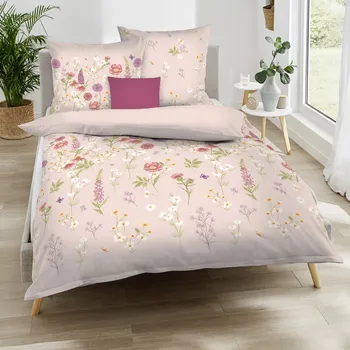 Povlečení Kaeppel | Flanelové povlečení Louky květ růžové 140x200, 70x90