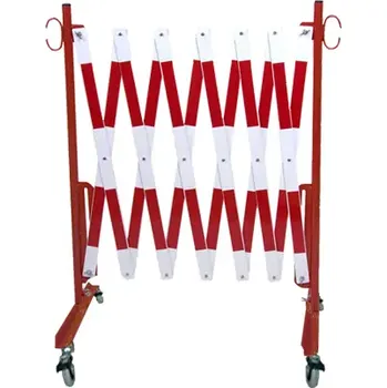 Popelnice HAPPY END Nůžková zábrana pojízdná, bílá / červená, délka až 4 m - DP 7020R