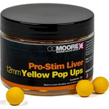 CC Moore Plovoucí Boilie Pro-Stim Liver Pop Ups 12 mm - Yellow 55ks