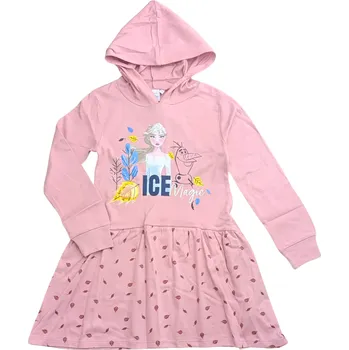 Dívčí šaty Sun City Dívčí šaty FROZEN dlouhý rukáv s kapucou bavlna Barva: Růžová, Velikost: 116