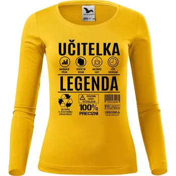 Dámské tričko DOBRÝ TRIKO Dámské bavlněné triko Učitelka legenda Velikost: M, Barva: Žlutá