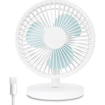 Domácí ventilátor ADE – stolní ventilátor nabíjený přes USB prům. 18 x 22 cm bílý