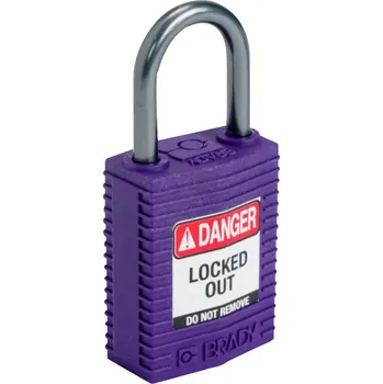 Visací zámek HAPPY END Nylonový zámek s hliníkovým okem SafeKey kompakt,fialová,1 ks - BY 2526A/1