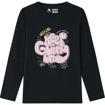 Dívčí tričko Dívčí tričko Wolf & Wolfie S2543B - černá Velikost: 164