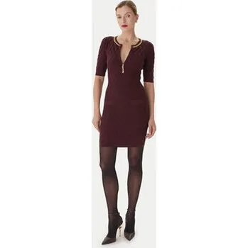 Dámské oblečení Elisabetta Franchi Koktejlové šaty AM-20B-56E2-V480 Bordó Regular Fit 42