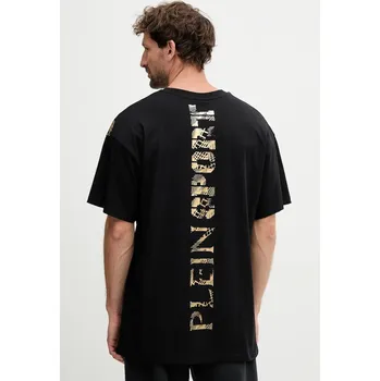 Bavlněné tričko PLEIN SPORT pánské, černá barva, s potiskem, FAEC MTK8360 STE001N FAEC.MTK8360.STE001N 99A, vel. XL