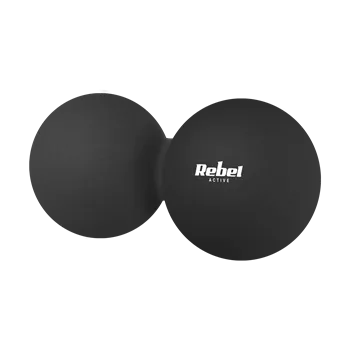 Dětský míč Masážní míč dvojitý 6,25 cm, REBEL ACTIVE RBA-3058, černý, materiál silikon