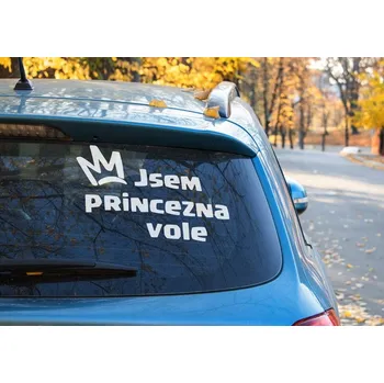 Samolepicí dekorace na vozidlo Samolepka Jsem Princezna Vole - 12x8,1