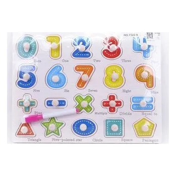 Dřevěná hračka Puzzle drewniane cyferki