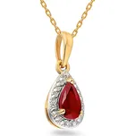 Zlatý rubínový přívěsek s brilianty Mayte, 14K IZBR583RP + dárkové balení LUXUS zdarma