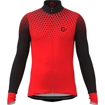 C-LAB Zateplený cyklistický dres s dlouhým rukávem XS ČERNÁ|ČERVENÁ