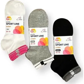Dámské ponožky TETA SPORT ponož (3páry/bal)35-37 šedá