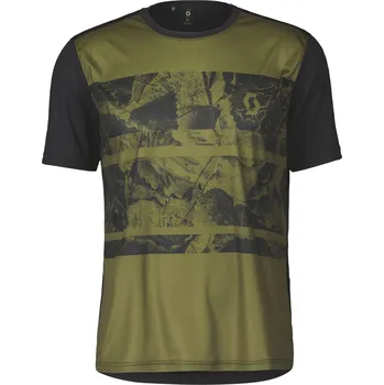 Cyklistické oblečení Cyklistický dres SCOTT M's Trail Flow SS Green/Black Velikost: M