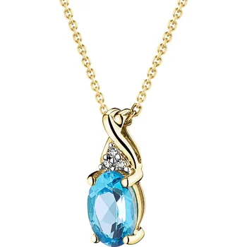 Přívěsek Zlatý přívěsek s diamanty a topazem - ryzost 585 - 189.292