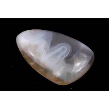 Přírodní kámen Kabošon Orbicular White Agate č.6152 (34x21x8mm)