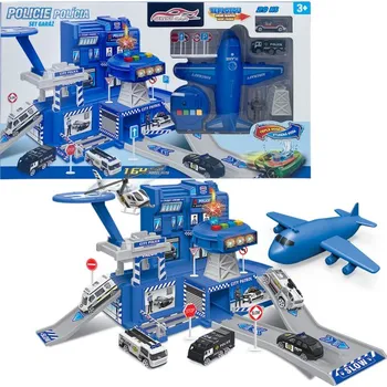 autíčko Policejní SET garáž s autem měnící barvu